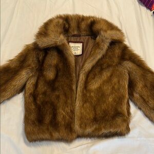 Abercrombie & Fitch Brown Faux Fur Jacket